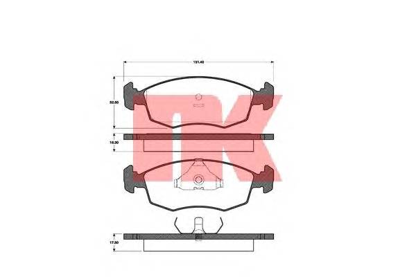 NK 222516 Комплект гальмівних колодок,