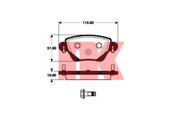 NK 222554 Комплект тормозных колодок,