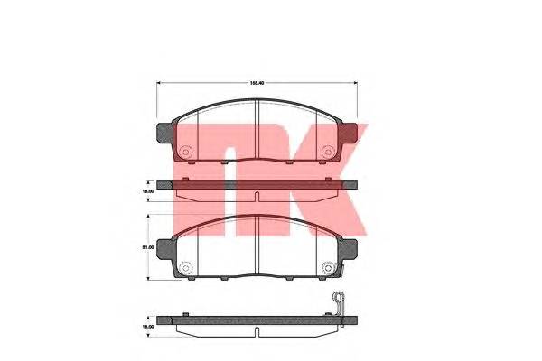 NK 223033 Комплект тормозных колодок,