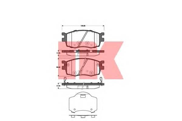 NK 223520 Комплект гальмівних колодок,