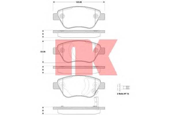 NK 223635 Комплект тормозных колодок,