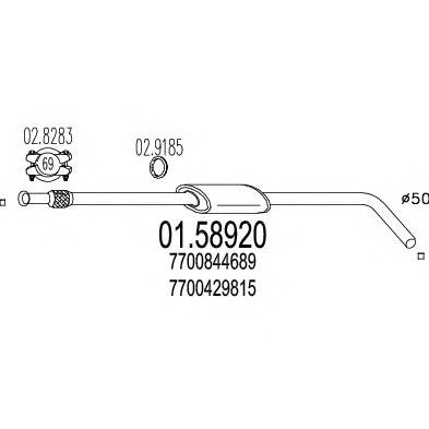 MTS 01.58920 Средний глушитель выхлопных