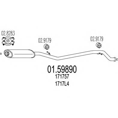 MTS 01.59890 Середній глушник вихлопних