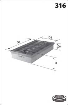 MECAFILTER ELP3338 Воздушный фильтр