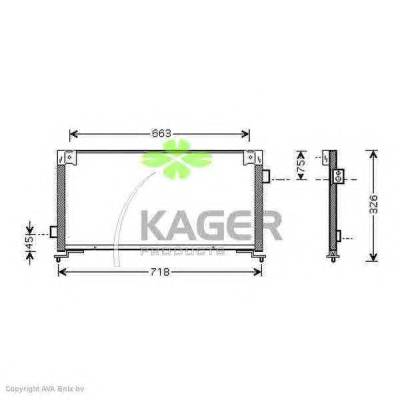 KAGER 94-6078 Конденсатор, кондиционер