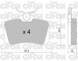 CIFAM 822-100-0 Комплект тормозных колодок,