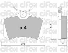 CIFAM 822-100-1 Комплект тормозных колодок,