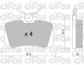 CIFAM 822-100-2 Комплект тормозных колодок,