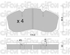 CIFAM 822-267-0 Комплект гальмівних колодок,