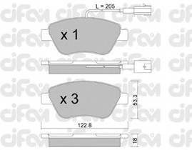 CIFAM 822-321-0 Комплект гальмівних колодок,