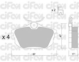 CIFAM 822-347-0 Комплект гальмівних колодок,