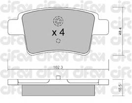 CIFAM 822-801-0 Комплект гальмівних колодок,