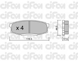 CIFAM 822-822-0 Комплект тормозных колодок,