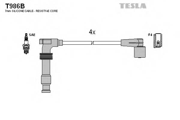 TESLA T986B Комплект дротів запалювання