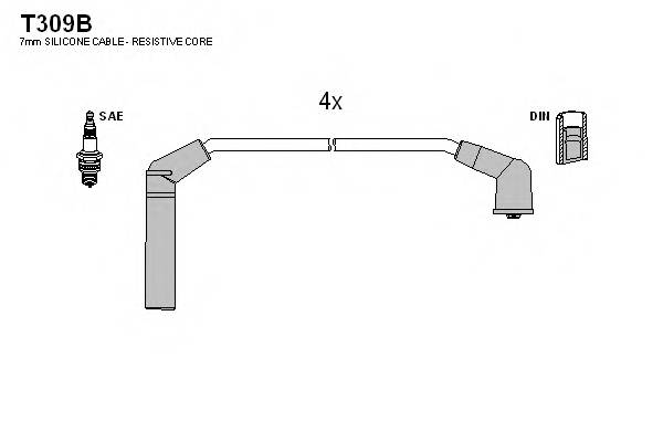 TESLA T309B Комплект проводов зажигания