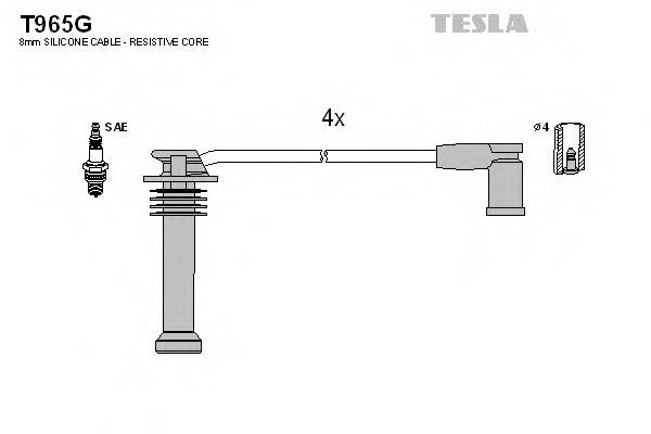 TESLA T965G Комплект проводов зажигания