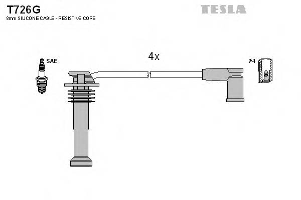 TESLA T726G Комплект дротів запалювання