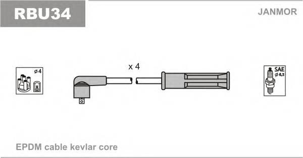 JANMOR RBU34 Комплект проводов зажигания