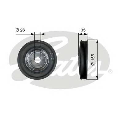 GATES TVD1007 Ременный шкив, коленчатый