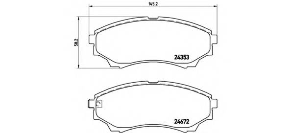 BREMBO P 24 086 Комплект гальмівних колодок,