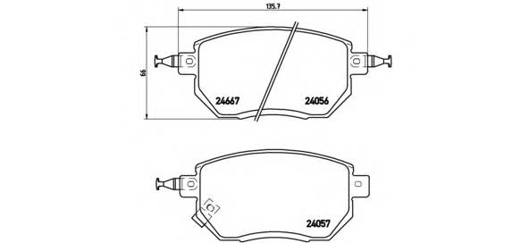 BREMBO P 56 051 Комплект гальмівних колодок,