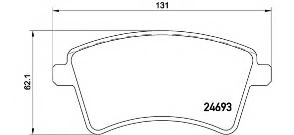 BREMBO P 68 044 Комплект гальмівних колодок,