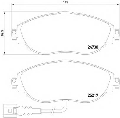 BREMBO P 85 131 Комплект тормозных колодок,