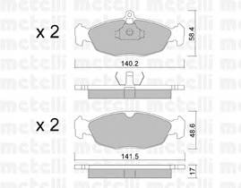 METELLI 22-0077-0 Комплект гальмівних колодок,