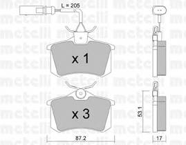 METELLI 22-0100-3 Комплект тормозных колодок,