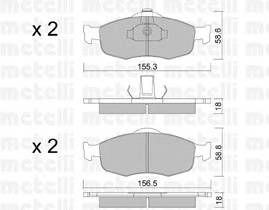 METELLI 22-0146-0 Комплект гальмівних колодок,