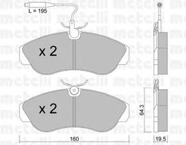 METELLI 22-0155-0 Комплект тормозных колодок,