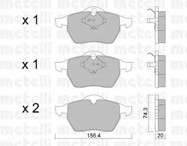 METELLI 22-0181-1 Комплект гальмівних колодок,