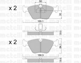 METELLI 22-0207-0 Комплект гальмівних колодок,