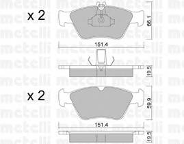 METELLI 22-0219-0 Комплект тормозных колодок,