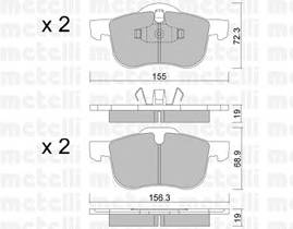 METELLI 22-0309-0 Комплект тормозных колодок,