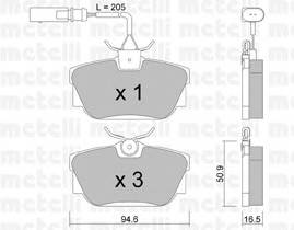 METELLI 22-0346-1 Комплект гальмівних колодок,