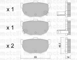 METELLI 22-0362-0 Комплект гальмівних колодок,