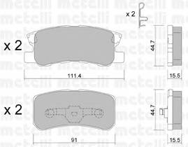 METELLI 22-0400-0 Комплект гальмівних колодок,