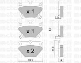 METELLI 22-0424-0 Комплект гальмівних колодок,