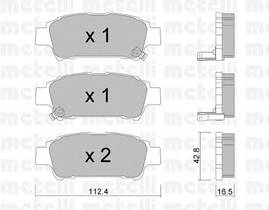 METELLI 22-0428-0 Комплект гальмівних колодок,