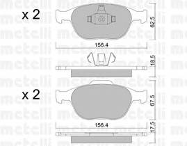 METELLI 22-0533-0 Комплект гальмівних колодок,