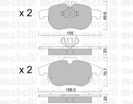 METELLI 22-0540-0 Комплект гальмівних колодок,