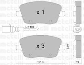 METELLI 22-0547-1 Комплект гальмівних колодок,