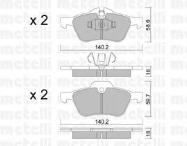 METELLI 22-0555-0 Комплект гальмівних колодок,