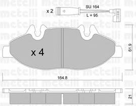 METELLI 22-0575-0K Комплект гальмівних колодок,