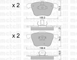 METELLI 22-0599-0 Комплект тормозных колодок,