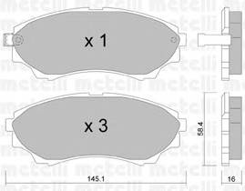 METELLI 22-0610-0 Комплект гальмівних колодок,