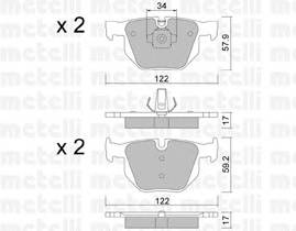 METELLI 22-0644-4 Комплект гальмівних колодок,