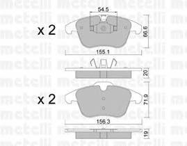 METELLI 22-0675-0 Комплект гальмівних колодок,