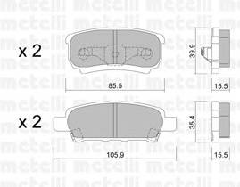 METELLI 22-0737-0 Комплект гальмівних колодок,